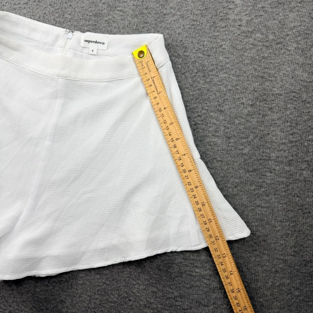 Superdown White Textured Skort Shorts Mini Skirt Small